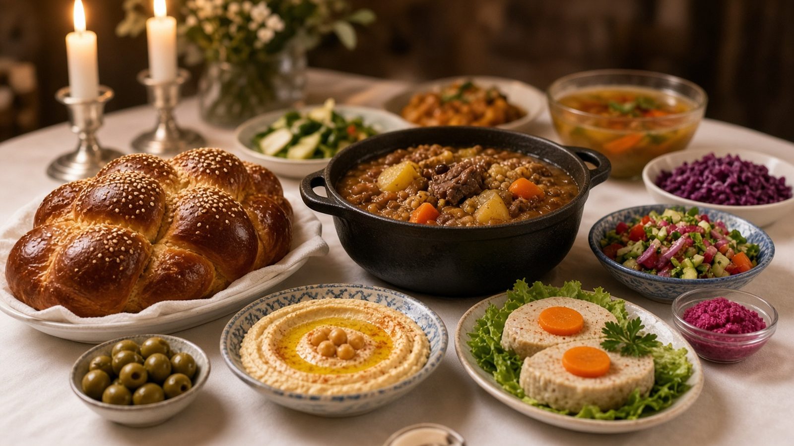 מאכלי שבת על השולחן