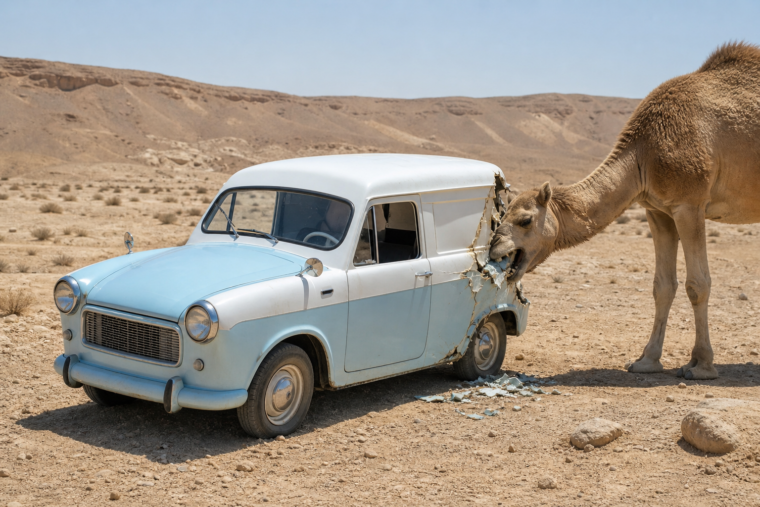 גמל בנגב נוגס בסוסיתא מפיברגלס — מיתוס אורבני ישראלי