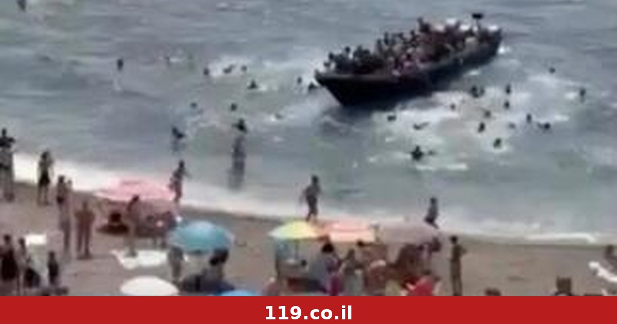 לעיני הרוחצים בחוף: עשרות מסתננים הגיעו בסירה – ורצו לתוך ספרד | תיעוד