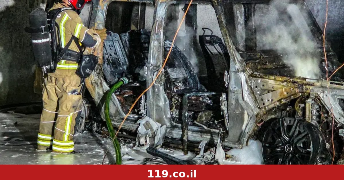 טרגדיה בראשון לציון: אדם נספה ברכב שעלה באש בחניון