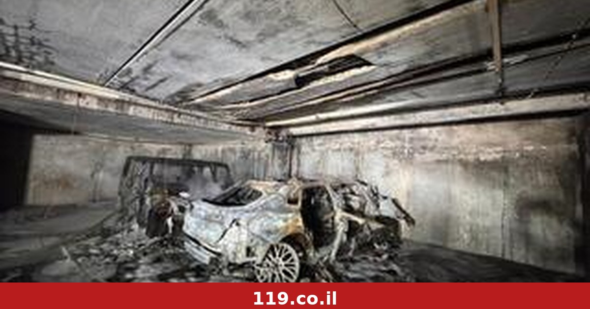 האסון בחניון בראשל"צ: האיץ ל-100 קמ"ש, התנגש בקיר והרכב החשמלי הפך לכדור אש