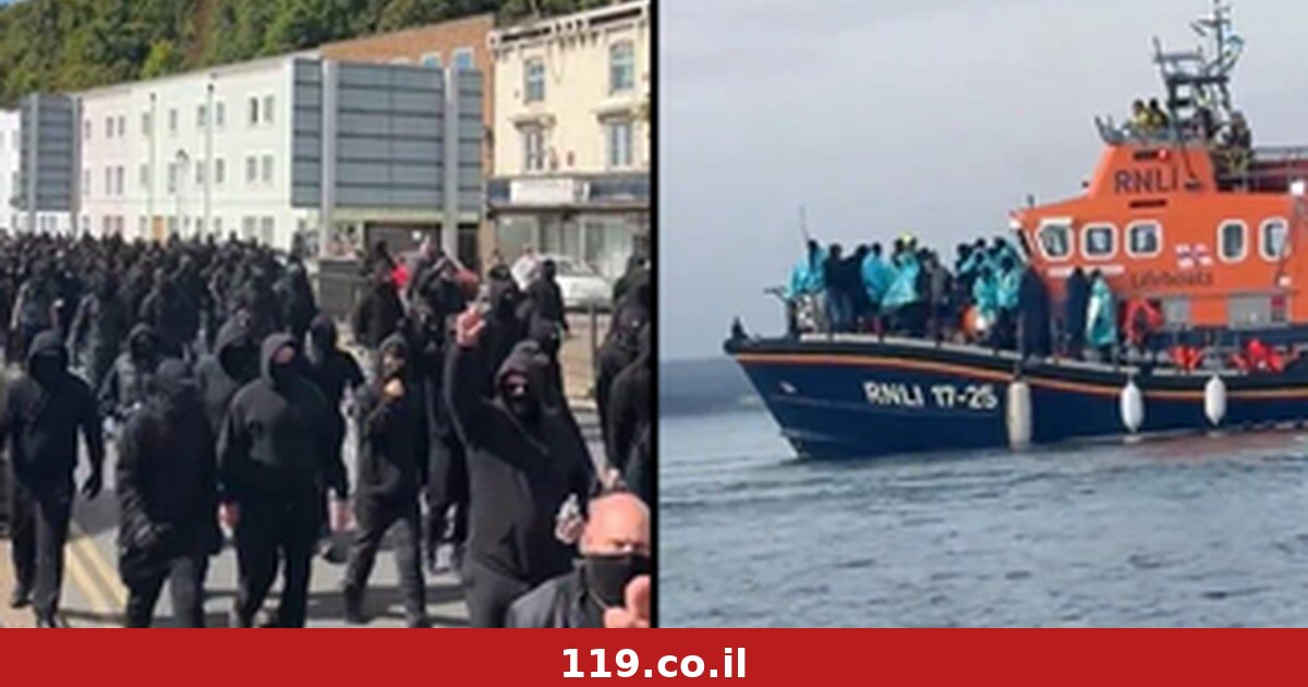 עימותים בחוף: "צבא עם" של רעולי פנים נלחם בסירות המהגרים באנגליה