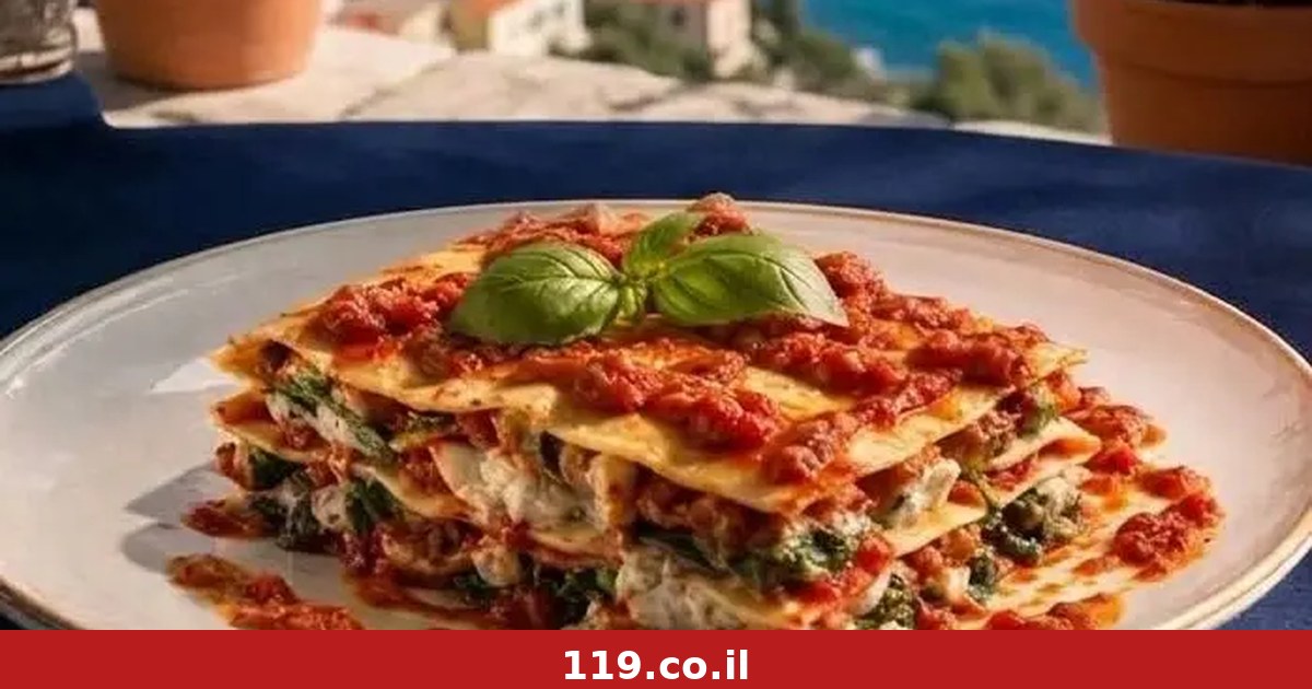 תבנית שהיא ארוחה שלמה: לזנייה מוסר ים ירוקה ללא גלוטן