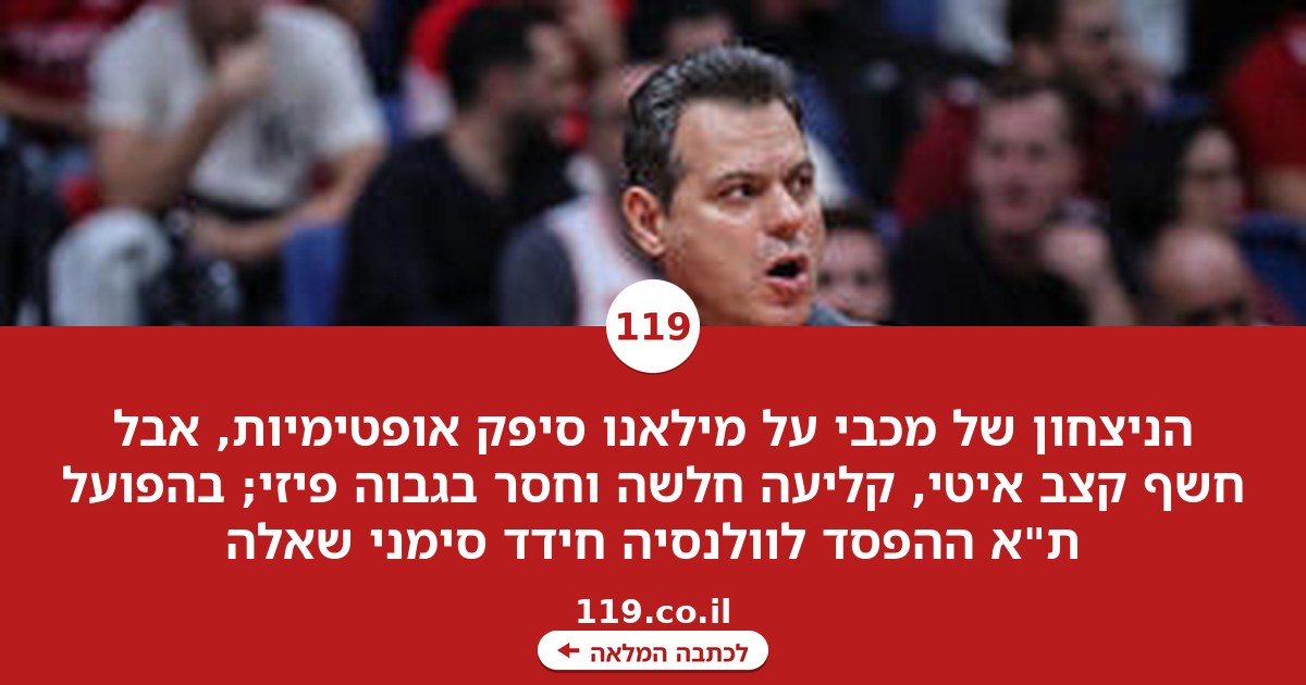מכבי צריכה להעלות הילוך, איטודיס חייב לקבל החלטות אמיצות | טור