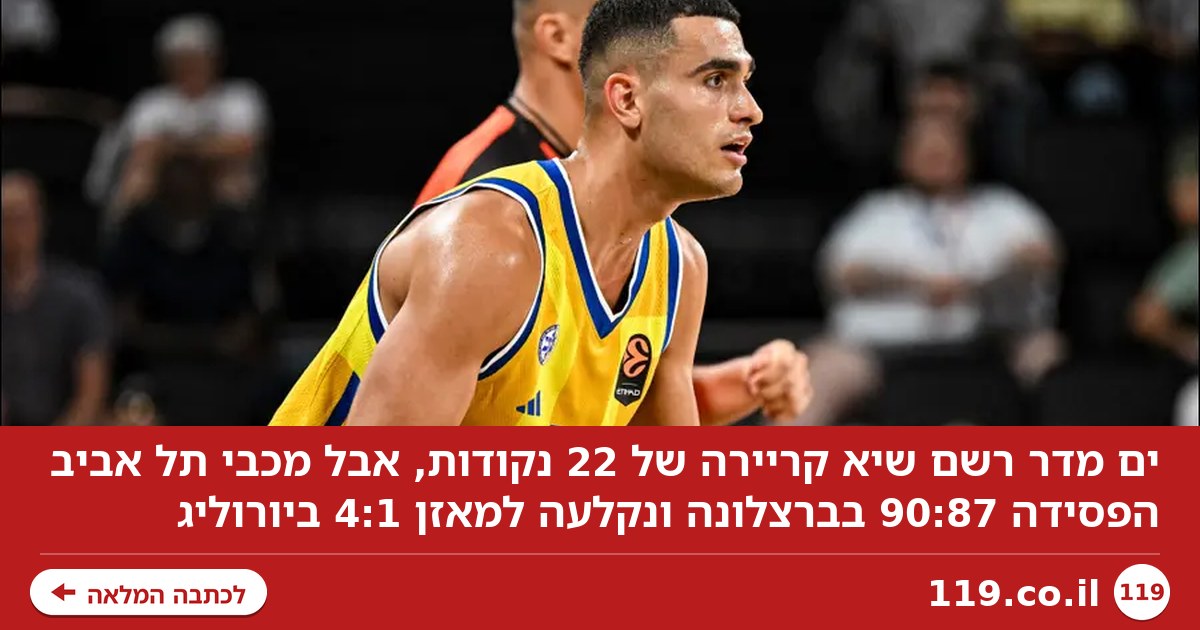 ים עסל, יום בסל: מכבי תל אביב הפסידה בברצלונה