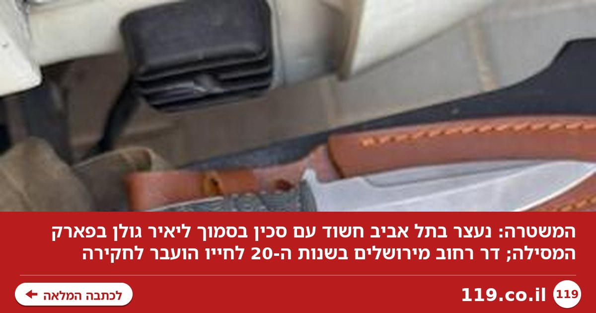המשטרה: נעצר חשוד עם סכין בסמוך ליאיר גולן בתל אביב