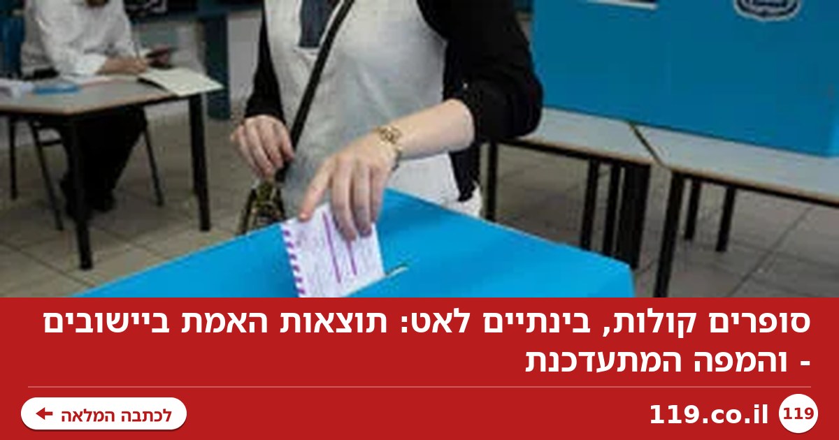 כמעט מיליון קולות נספרו: תוצאות האמת ביישובים - והמפה המתעדכנת