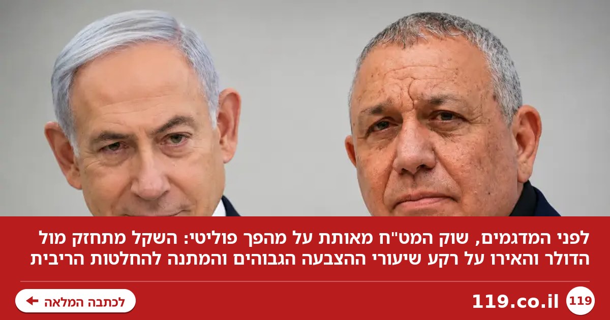 לפני המדגמים: שוק המט"ח שולח איתות דרמטי על הבחירות