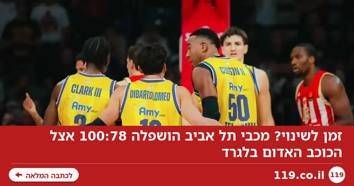 זמן לשינוי? מכבי תל אביב הושפלה 100:78 אצל הכוכב האדום בלגרד